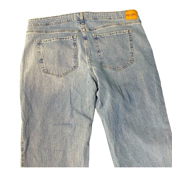 Hollister Wide Leg Baggy Vintage Stretch Light Wash Denim Jeans - Picture 4 of 9